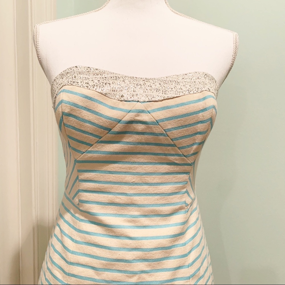 NWT Lilly Pulitzer Bayview Stripe Metallic Dress 0 Preppy Beachy